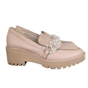 Dolce‎ Vita Haris Wedge Light Blush Chain Lug Sole Preppy Loafers Sz 9